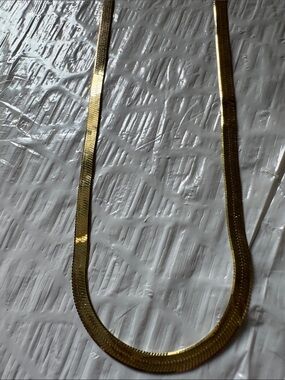 Chain Necklace . Herringbone yellow gold 3.3 mm 6 grams 18 inches